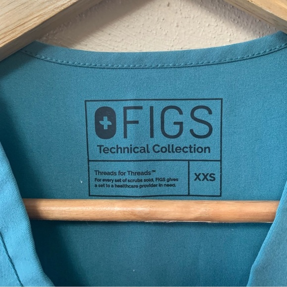 Figs Casma Three Pocket Top Teal Size XXS - Picture 3 of 6